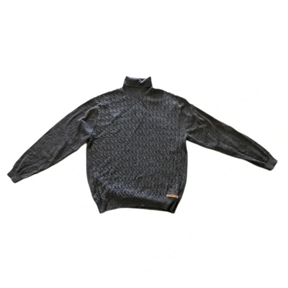 Joseph Abboud Gray Wool Blend Turtleneck Men’s. Sweater with elbow pads XL - Picture 4 of 13